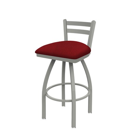 Holland Bar Stool Co 25" Low Back Swivel Counter Stool, Nickel Finish, Graph Ruby Seat 41125AN016